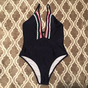 One piece Navy Cupshe Bathing Suit NWT